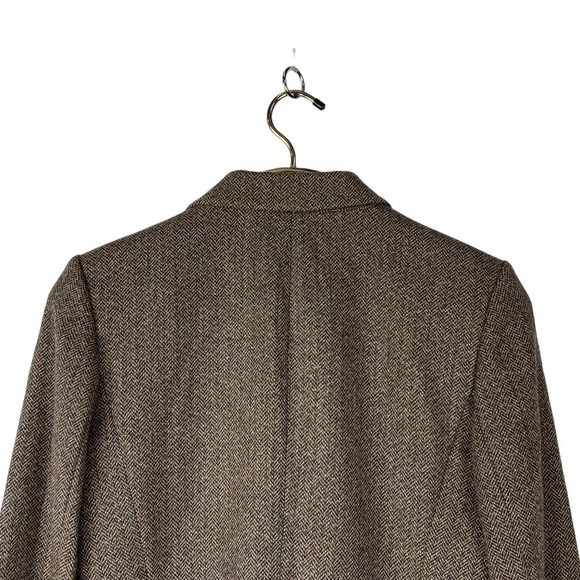 LAURA ASHLEY BRITISH TWEED BROWN DOUBLE BREASTED WOOL BLAZER JACKET - Picture 9 of 14